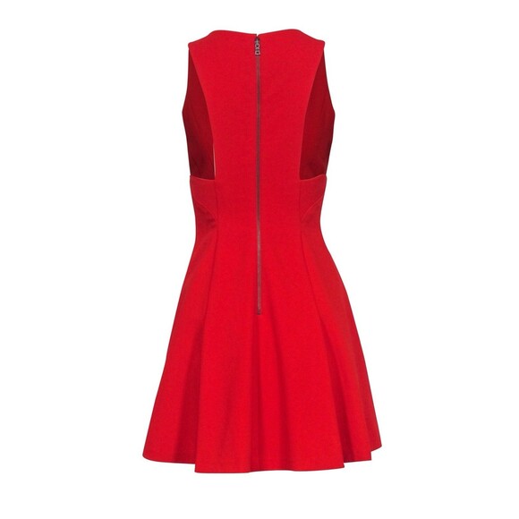 Alice + Olivia Elva Dress Women’s Size 8 Red Mini Exposed Zipper Sleeveless - Picture 3 of 13